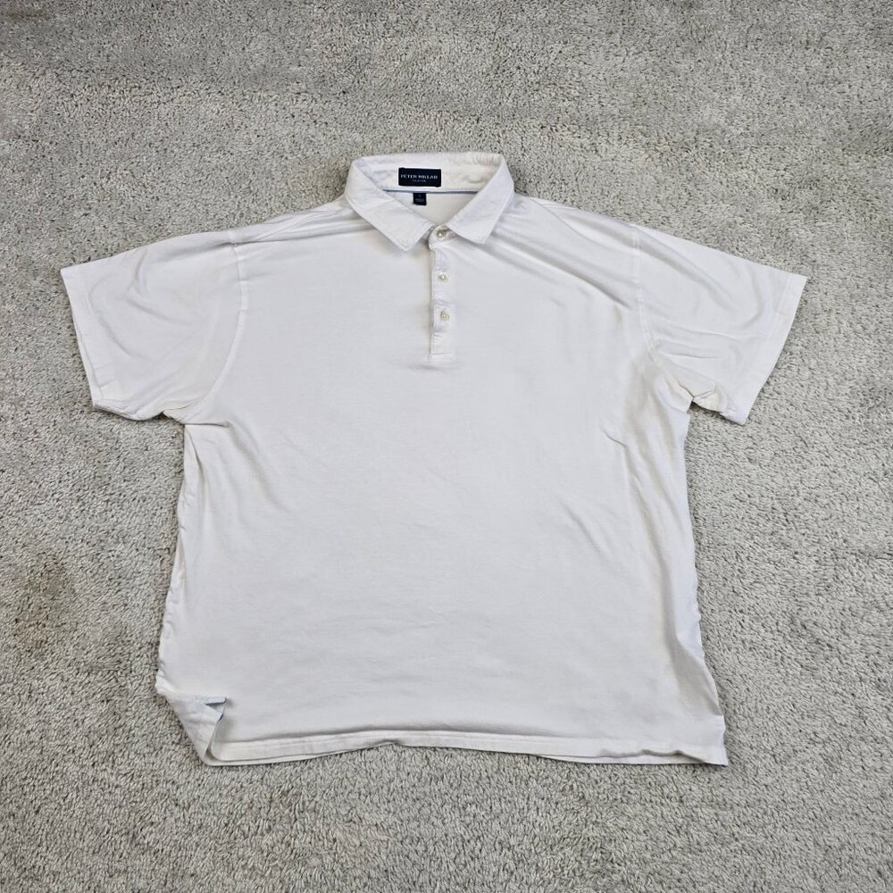 Peter Millar collection Polo White Masters Size Large L Modal Stretch Golf USA !